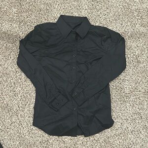 black long sleeve button down